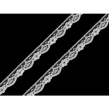 Silonová krajka šíře 14 mm (Varianta 2 (14 mm) bílá, Balení 25.2 m)