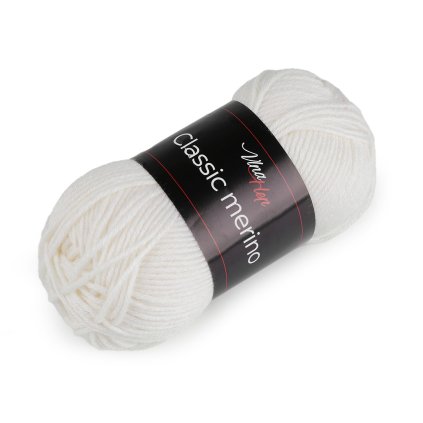 Pletací příze Classic Merino 50 g (Varianta 1 (6002) krémová nejsvět., Balení 1 ks)