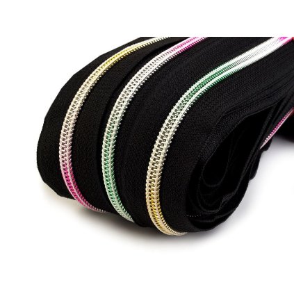 Duhový zip spirálový No 6 metráž (Varianta 322 černá, Balení 1 m)