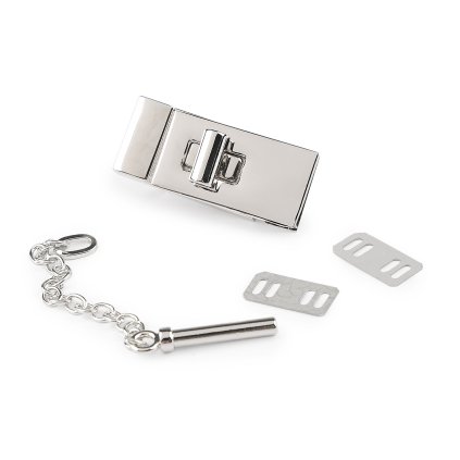 Sada zapínání na tašku s řetízkem (Varianta 1 nikl, Balení 1 sada)