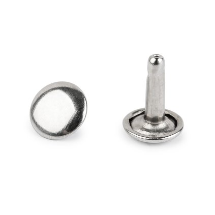 Duté nýty oboustranné na kůži a silné látky Ø9 mm (Varianta nikl, Balení 100 pár)