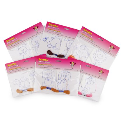 Dětské vyšívání s předtištěným motivem 2 ks (Varianta 2 viz foto, Balení 1 sáček)