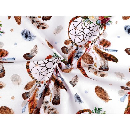 Bavlněná látka / plátno lapač snů (Varianta 1 (184) bílá, Balení 1 m)