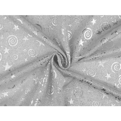 Dekorační lurexová látka vánoční (Varianta 1 stříbrná, Balení 1 m)