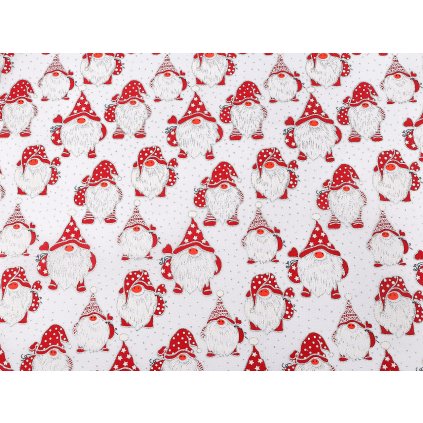 Vánoční dekorační metráž skřítek s glitry (Varianta bílá, Balení 1 m)