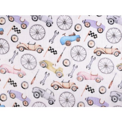 Bavlněná plenkovina / mušelín slon (Varianta 1 (356T) růžová sv., Balení 1 m)