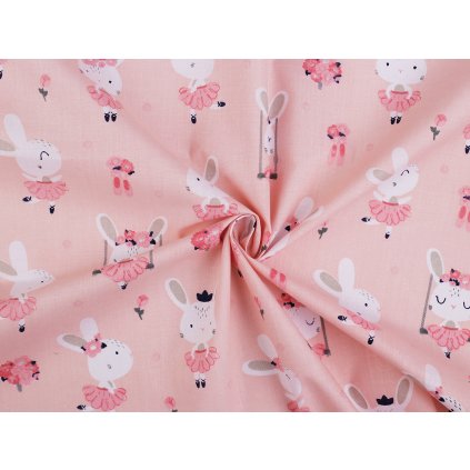 Bavlněná látka / plátno králík (Varianta 1 (455) pudrová, Balení 1 m)