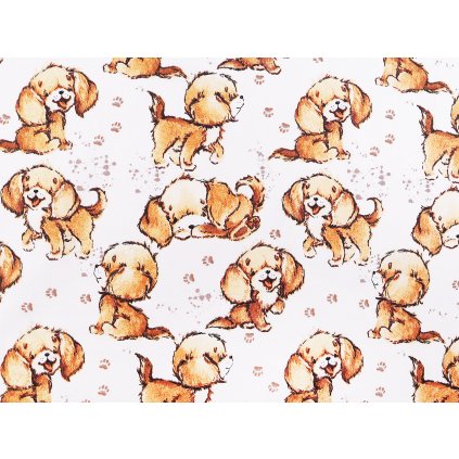 Bavlněná látka / plátno pejsek (Varianta 3 (997) bílá, Balení 1 m)