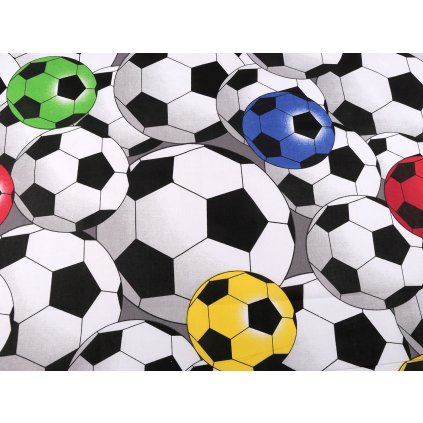 Bavlněná látka / plátno fotbalový míč (Varianta (896) bílá, Balení 1 m)