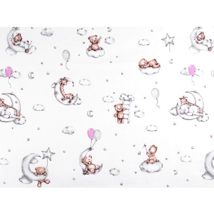 Bavlněná látka / plátno medvídci (Varianta (22311-1) bílá, Balení 1 m)