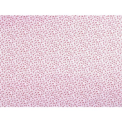 Bavlněná látka / plátno drobné květy (Varianta 1 (22373-2) bílá červená, Balení 1 m)