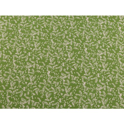 Bavlněná látka / plátno rostliny (Varianta zelená sv., Balení 1 m)