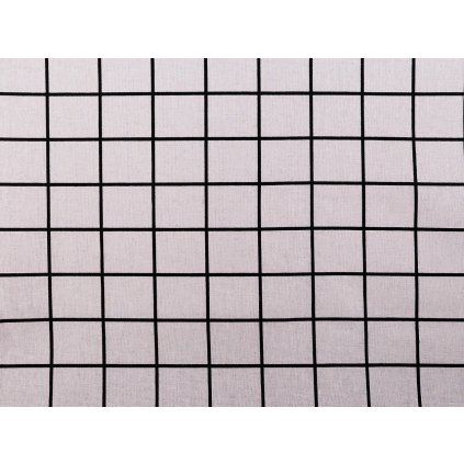 Bavlněná metráž / imitace lnu hrubší, káro (Varianta 2 šedá, Balení 1 m)