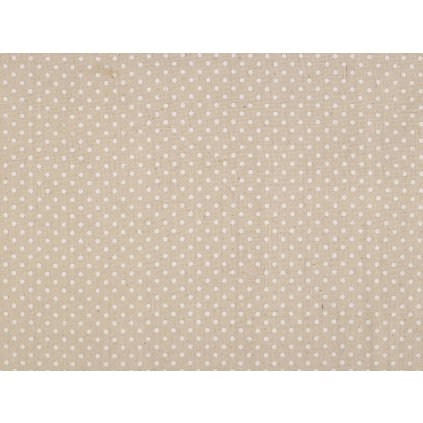 Bavlněná metráž / imitace lnu hrubší, puntík (Varianta 1 režná, Balení 1 m)