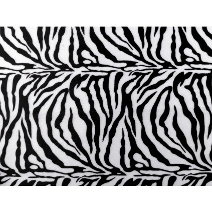 Imitace zvířecí kůže / kožešina zebra (Varianta bílá černá, Balení 1 m)
