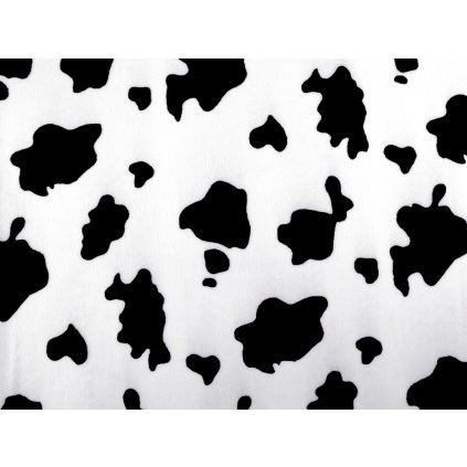 Imitace zvířecí kůže / kožešina hovězí (Varianta 2 černá bílá, Balení 1 m)