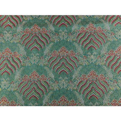 Žakárová látka pro oděvy i dekoraci (Varianta 1 (125 g/m²)  zelená, Balení 1 m)