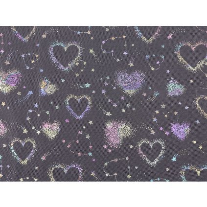 Tyl s AB hologramem srdce (Varianta 1 bílá, Balení 1 m)