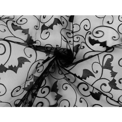 Organza netopýr (Varianta 1 černá, Balení 1 m)