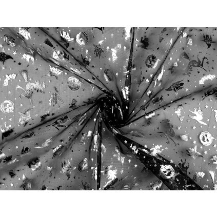 Organza Halloween / čarodějnice (Varianta černá, Balení 1 m)