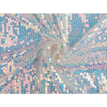 Tyl s flitry s AB efektem (Varianta Off White AB, Balení 1 m)