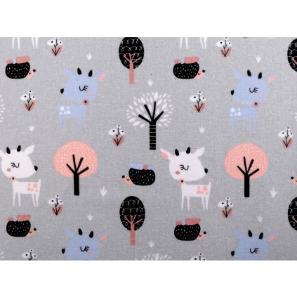 Bavlněný flanel srnky (Varianta 1 (864) šedá světlá, Balení 1 m)