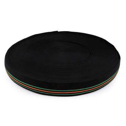 Pruženka na lemy oděvů šíře 40 mm (Varianta 2 černá zelená, Balení 43.2 m)