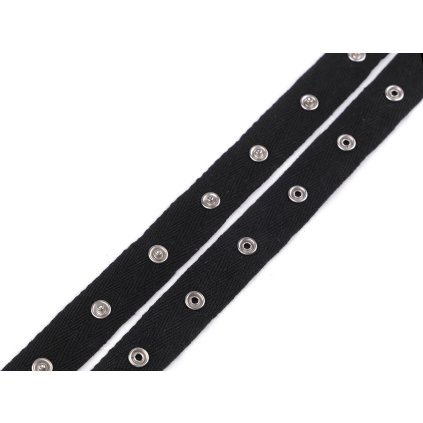 Zapínání na body šíře 20 mm bavlněné (Varianta černá, Balení 1 m)