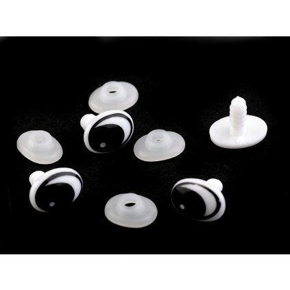 Oči s pojistkou 11x15 mm (Varianta černá, Balení 4 sada)