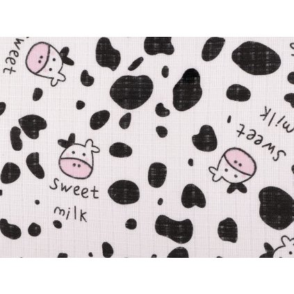 Bavlněná plenkovina / mušelín kravička (Varianta (322T) bílá, Balení 1 m)