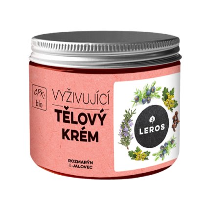LEROS Vyživující tělový krém BIO (200 ml) - Rozmarýn & jalovec - s avokádovým olejem