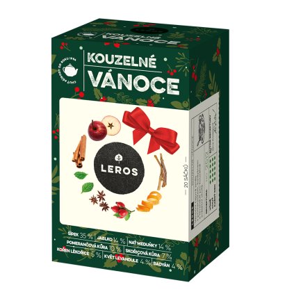 LEROS Ovocný čaj aromatizovaný Kouzelné Vánoce - nálev. sáčky (20 x 2 g) - vůně vanilky a mandlí, čaj z bylin a koření