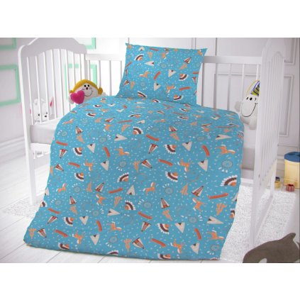 bavlnene povleceni do detske postylky indianska vesnicka 977338 0 wm0