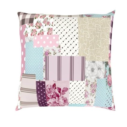 Povlak na polštář krep PATCHWORK růžový (Rozměry povlaků na polštáře 50x50cm)