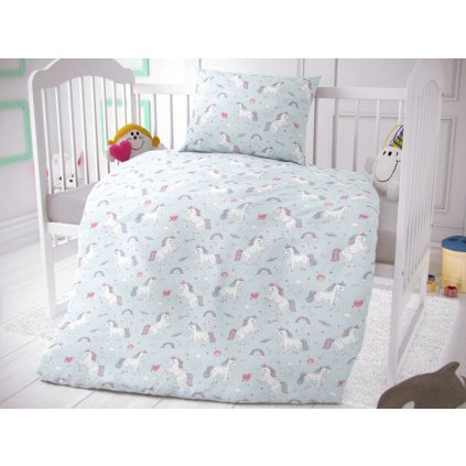 bavlnene povleceni do detske postylky unicorn sedy 866902 1 wm0