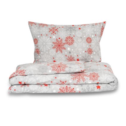 vanocni flanelove povleceni 140x200 70x90cm vlocky cervenosede 26208 1 wm0