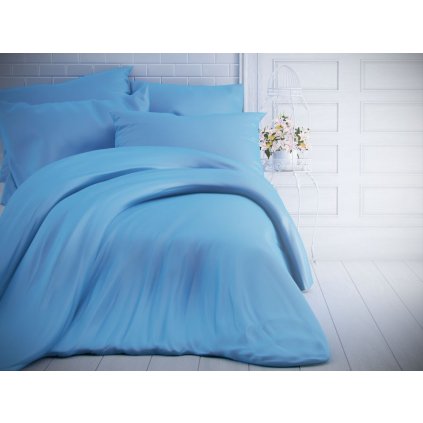 jednobarevne bavlnene povleceni 140x200 70x90cm modre 42849 1 wm0