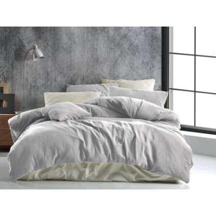 Mušelínové povlečení světle šedé (Rozměr povlečení 1+1, 140x200, 70x90cm)