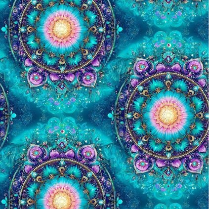 Viskózový úplet –  mandaly azurový oceán