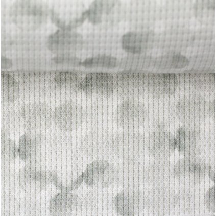 Bavlněný vaflový úplet – akvarel šedá kolečka