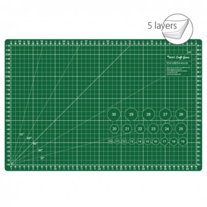 Řezací podložka TEXI 45x30 zelená cm