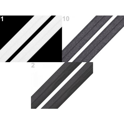 Lemovací pruženka půlená šíře 19 mm (Varianta 1 bílá, Balení 1 m)