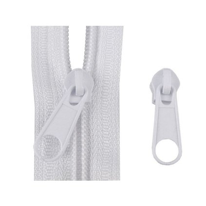 Jezdec ke spirálovým zipům No 5 pro metráž typu POL (Varianta 101 bílá, Balení 10 ks)