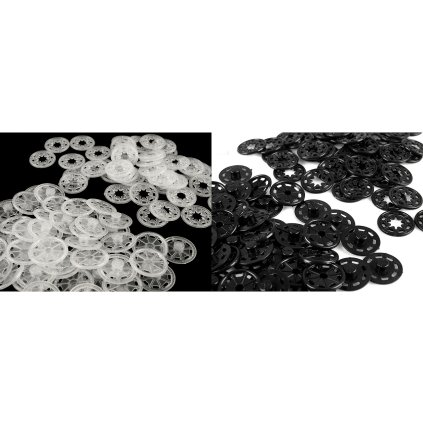 Plastové patentky / stiskací knoflíky Ø25 mm (Varianta 1 transparent, Balení 5 pár)