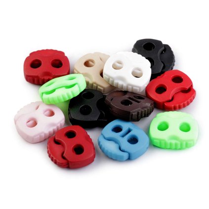 Brzdičky s dvěmi dírkami 20x20 mm (Varianta 1 černá, Balení 10 ks)