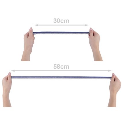 Lemovací pruženka půlená / lampas šíře 17 mm s lurexem (Varianta 7 černá stříbrná, Balení 25 m)