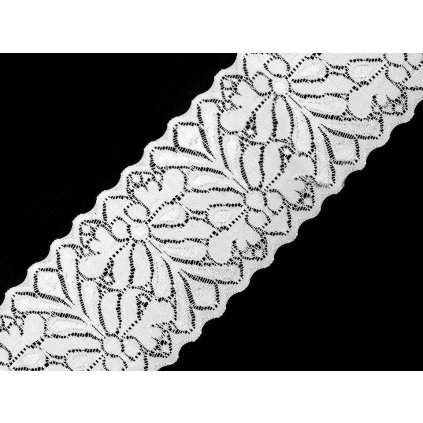 Elastická krajka / vsadka šíře 80 mm (Varianta 1 bílá, Balení 13.5 m)