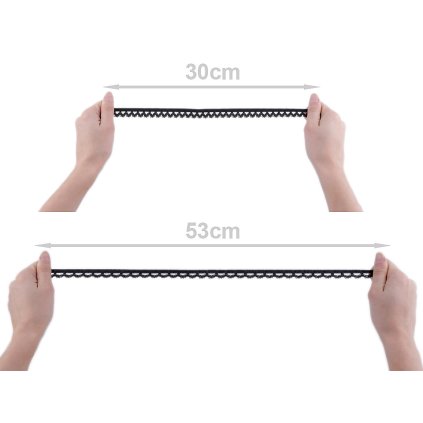 Ozdobná pruženka šíře 18 mm (Varianta 8 černá, Balení 22.5 m)