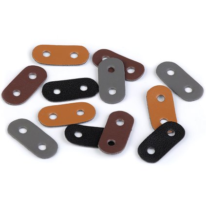 Brzdičky z eko kůže 16x34 mm (Varianta 2 hnědá tmavá, Balení 4 ks)