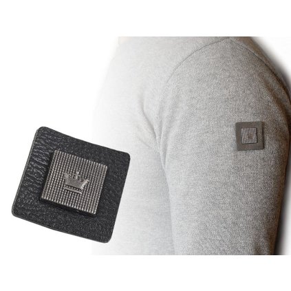 Dekorační aplikace / nášivka koruna 30x30 mm na oděv (Varianta 2 černá, Balení 2 ks)